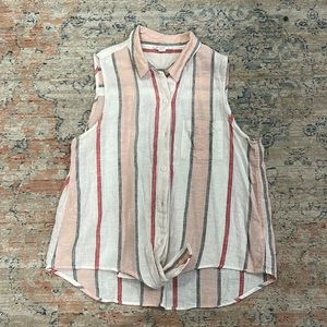 Linen style tying tank top